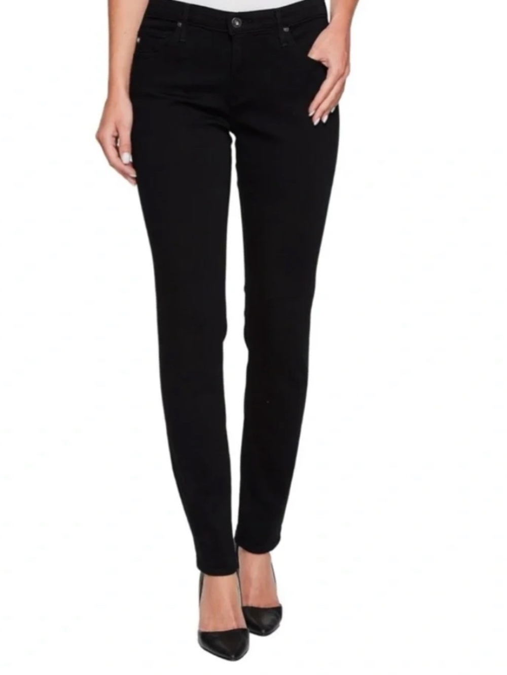 AG JEANS SUPER SKINNY BLACK JEANS SIZE 25 Adriano Goldschmied